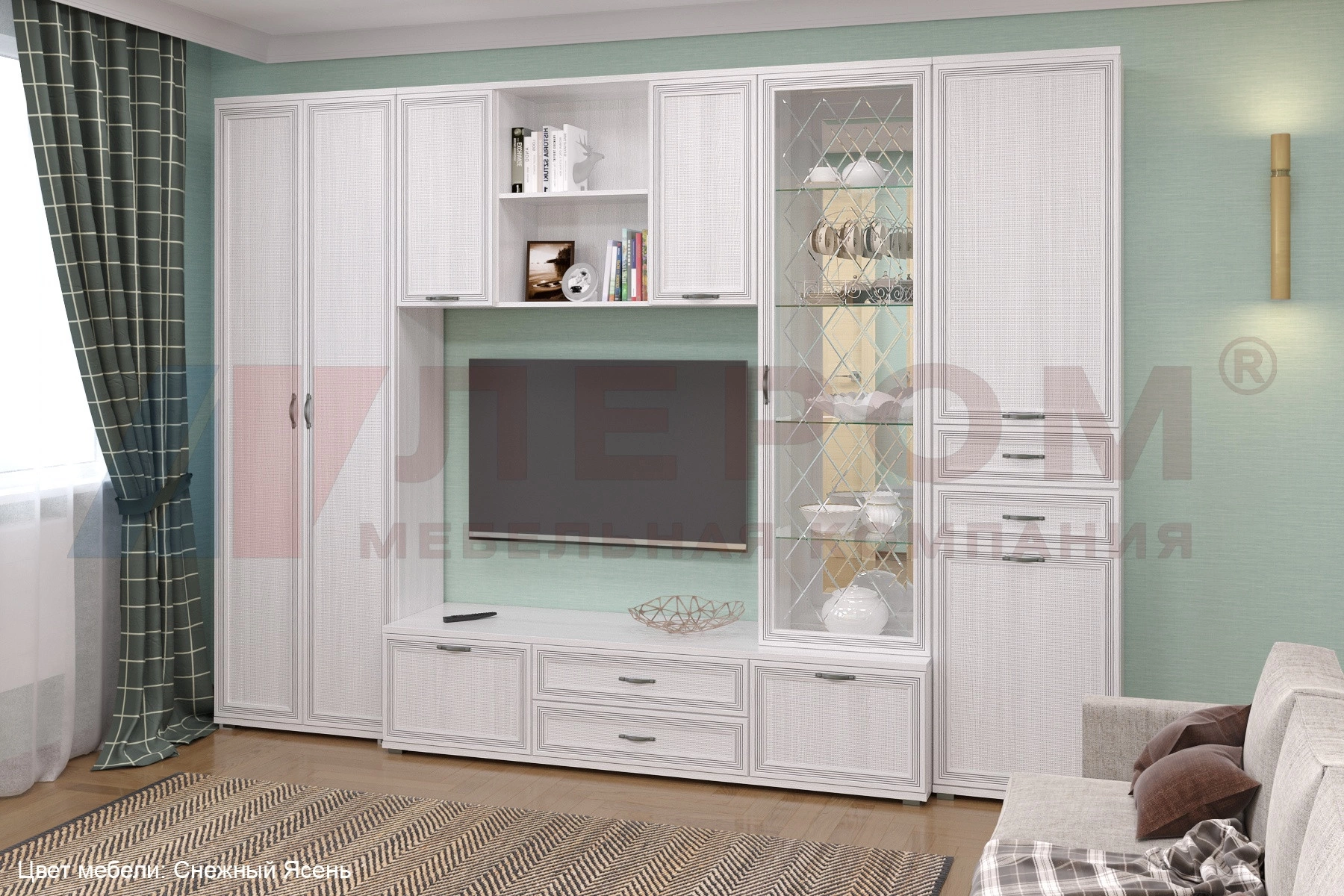 Гостиная-Стенка Карина-21 (В-2224 х Ш-3060 х Г-448 мм)